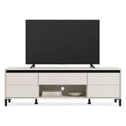 Celico, Mobile Porta tv un Cassetto, 183x40x52h cm Bianco Crema