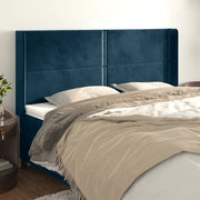 Testiera ad Orecchio Blu Scuro 203x23x118/128 cm in Velluto