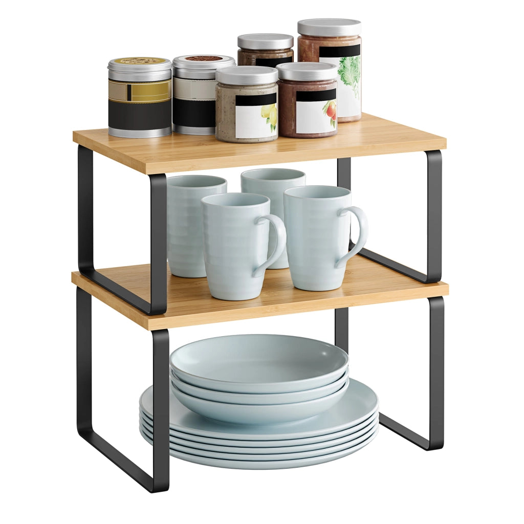 Scaffali da cucina industriali VALORA - Rovere e nero x2 - KCS02NB