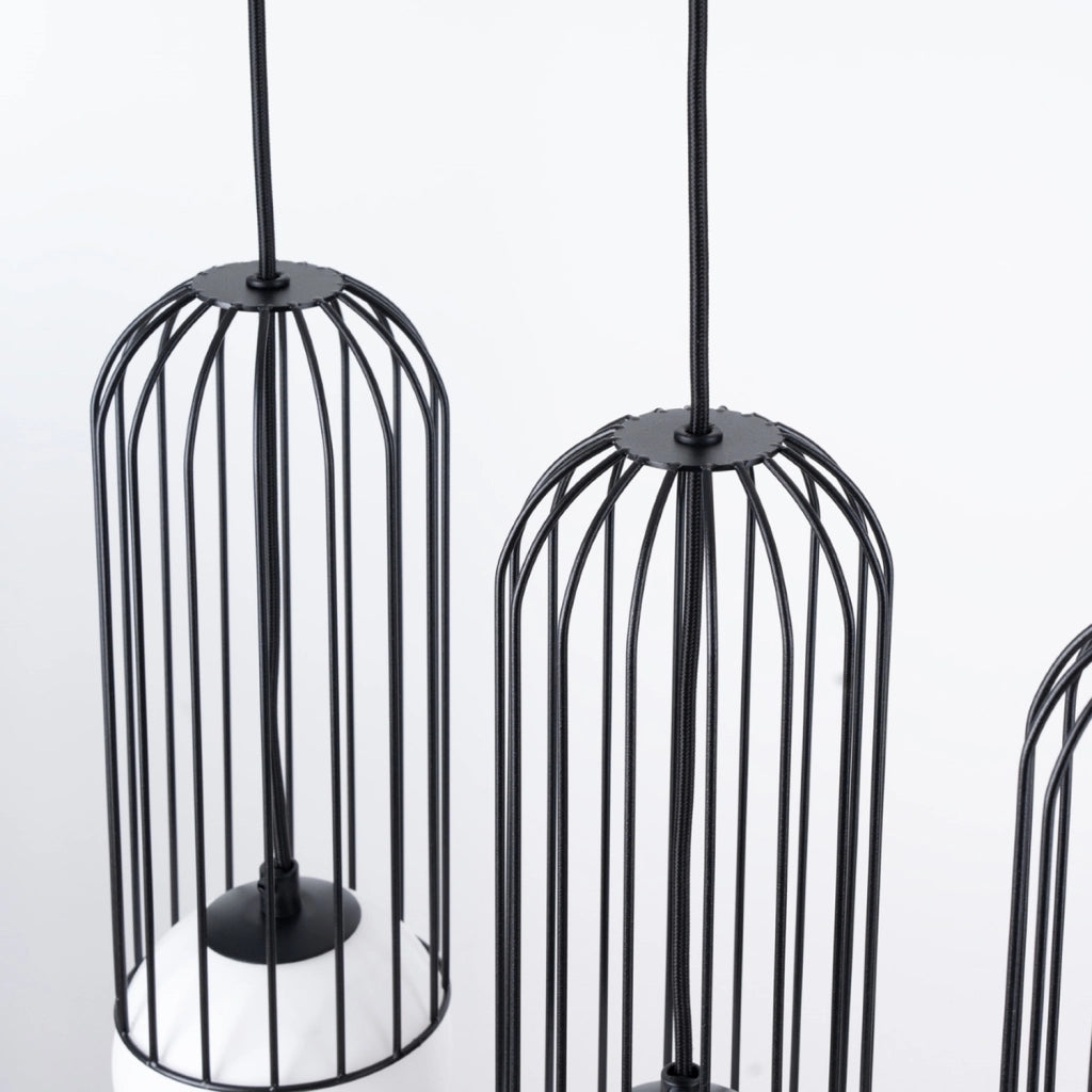 Lampada LED moderna BRINA in acciaio nero blu polvere a 3 luci G9 54x12x115cm