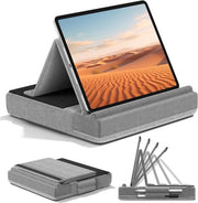 Supporto multifunzionale per tablet con cuscino per letto e scrivania - Poggia morbido pieghevole con alloggiamento per stilo - Compatibile con Ipad Pro 12.9 11 Air Mini telefoni libri e lettore elettronico
