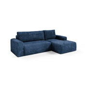 Folgarida, Divano Letto con Penisola Contenitore, 268x163 cm blu