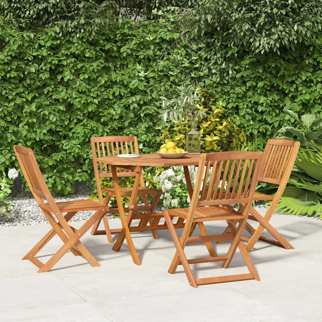 Set da Pranzo per Giardino 5 pz in Legno Massello di Acacia cod mxl 35262