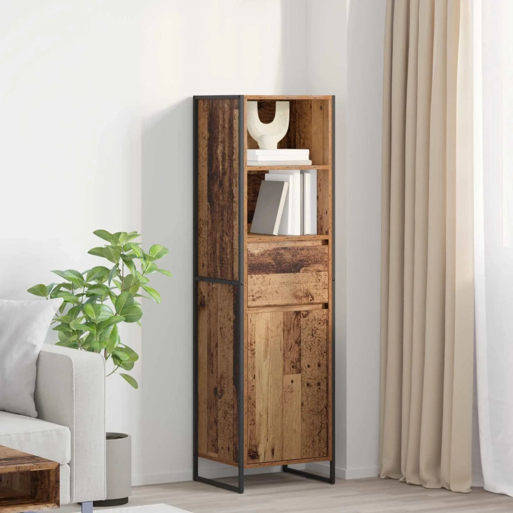 Armadio per Libri con cassetto Legno vecchio 43 x 36 x 150.5 cm 886628