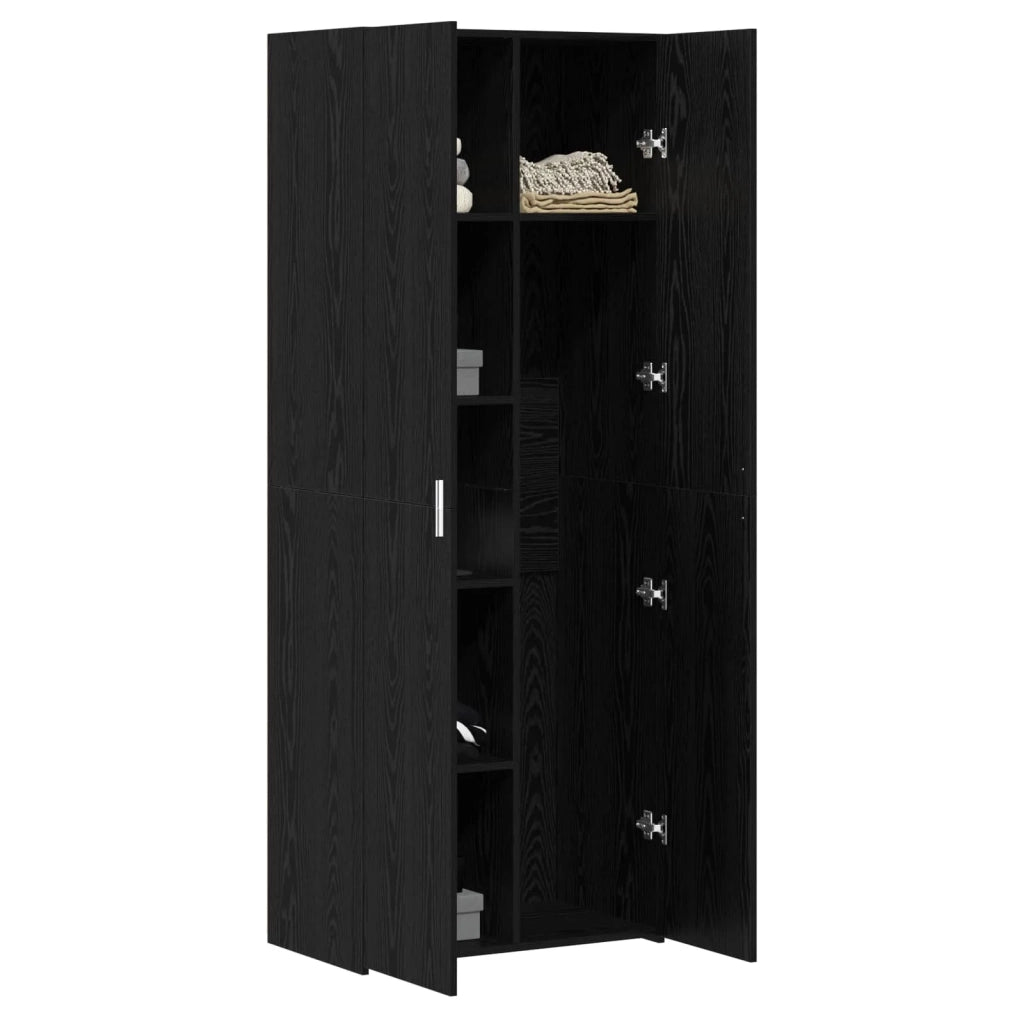 Credenza 2 pz | Madia | Buffet da pranzo | Armadio da pranzo Rovere Nero 70 x 42,5 x 185 cm