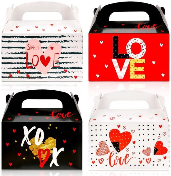 Confezioni di Cupcake per Dono - 12 pezzi - Rood, Nero e Bianco - Imballaggio per Regali - Per Dolci e Cioccolato - Adatto per ogni occasione speciale
