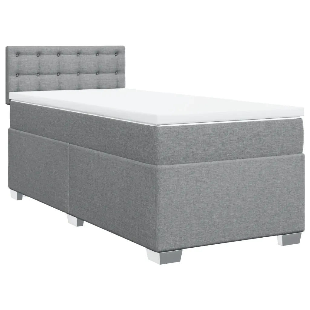 vidaXL Giroletto a Molle con Materasso Grigio Chiaro 90x190 cm Tessuto