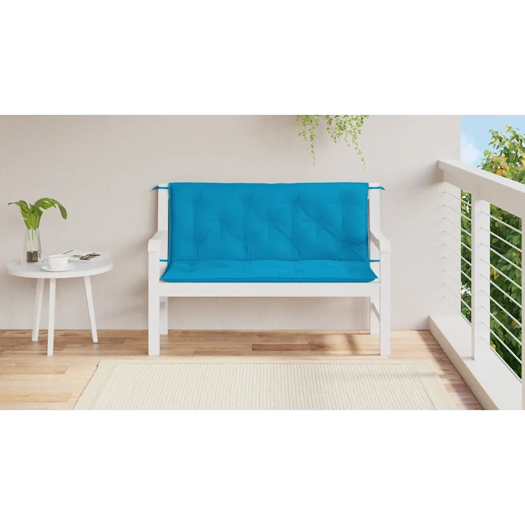 Cuscino per Panca Azzurro 120x(50+50)x7 cm in Tessuto Oxford