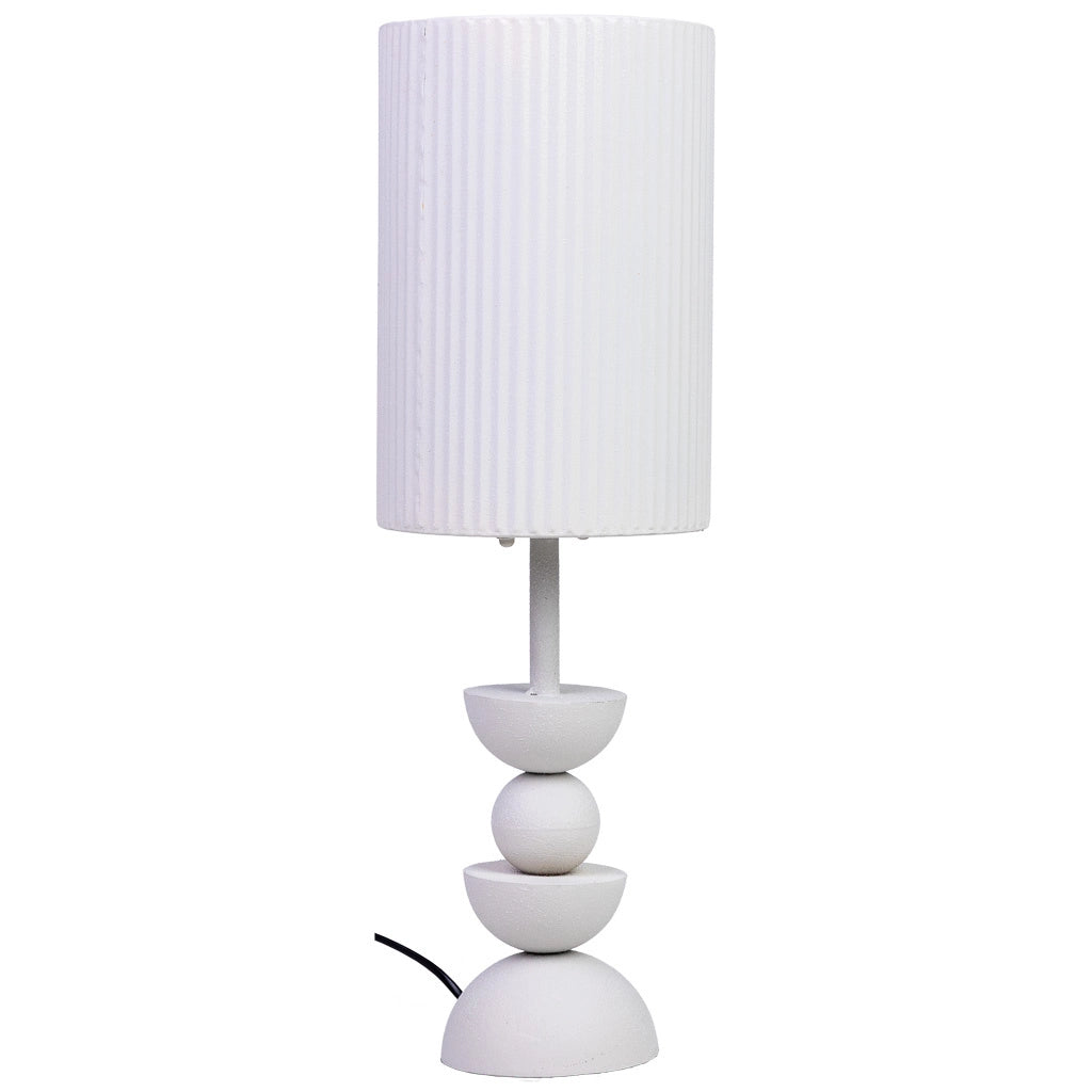 Lampada da tavolo metallo bianco 18x18x56h cm