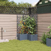 Vaso da giardino 3 pcs Grigio Chiaro Plastica 42002900