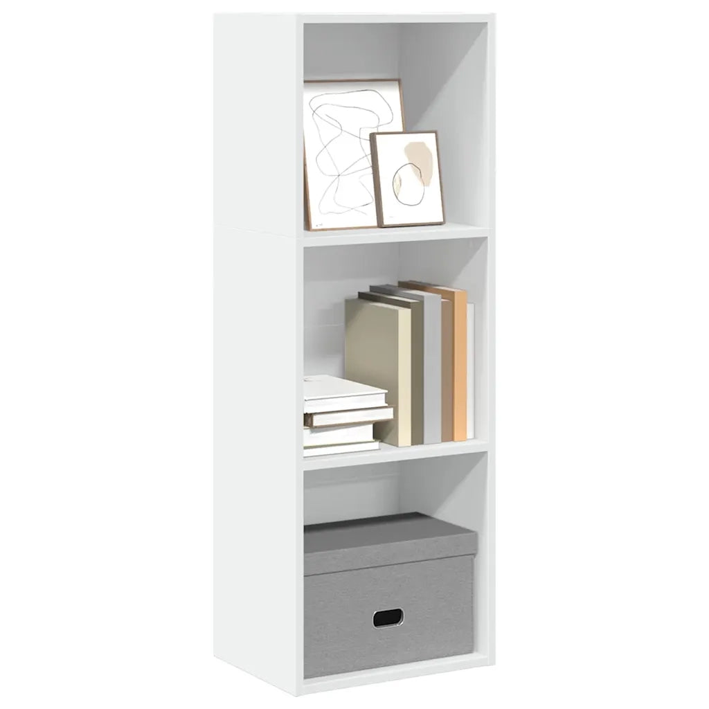 Libreria-Scaffale per Libri-Mobile di Stoccaggio Bianca 40x30x114 cm in Legno Multistrato