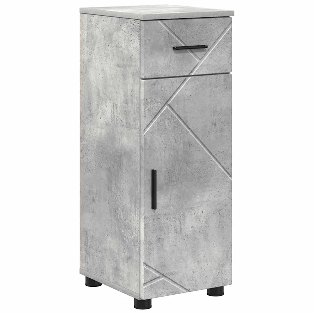 Mobile da Bagno | Armadio da bagno con cassetto Grigio cemento 30 x 35 x 80 cm