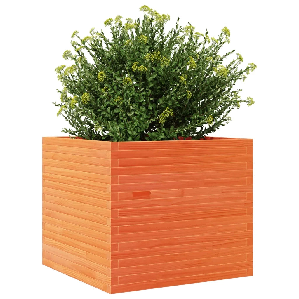 Fioriera Giardino Marrone Cera 80x80x68,5cm Legno Massello Pino