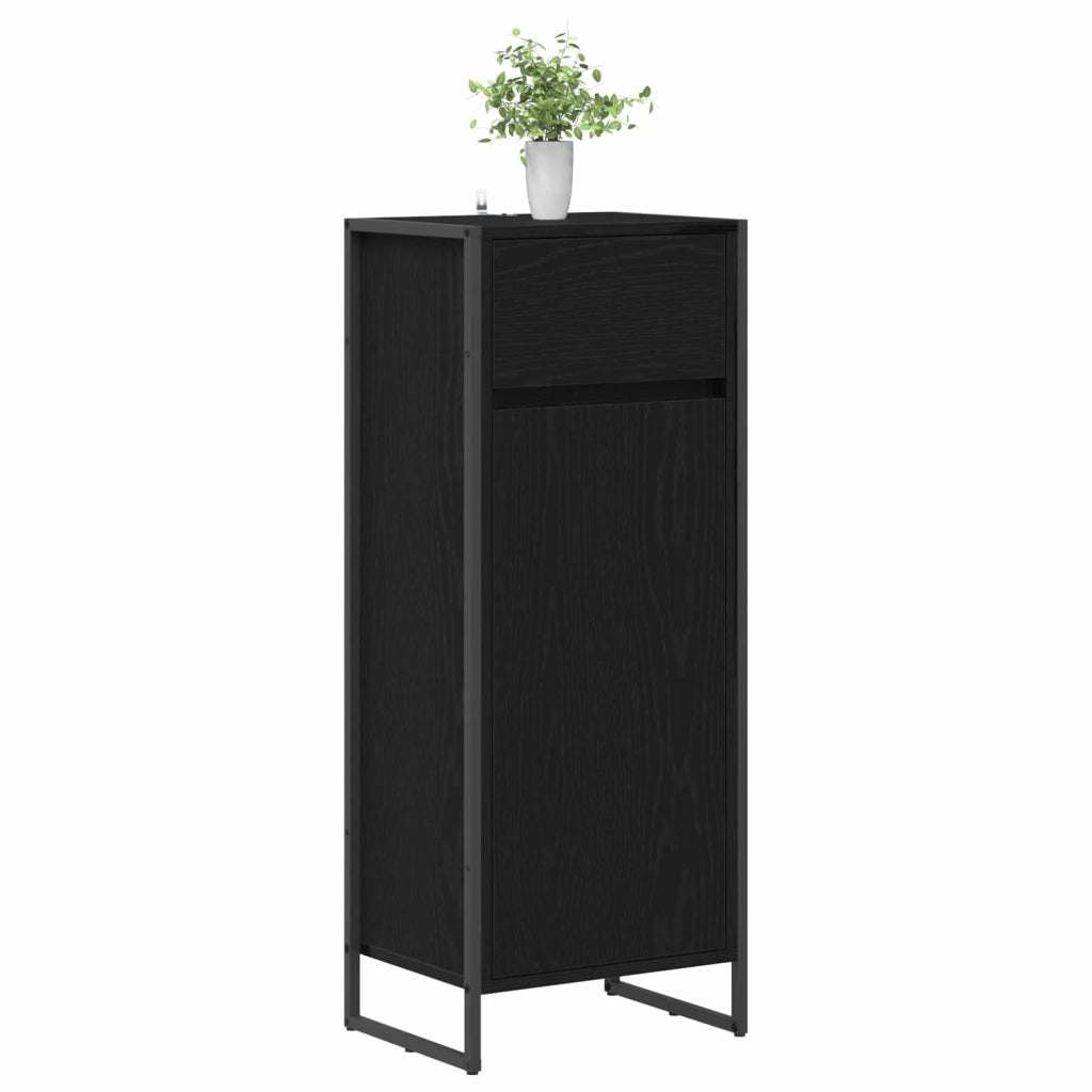 Mobile da Bagno Rovere Nero 40 x 30 x 100 cm Legno multistrato 886498