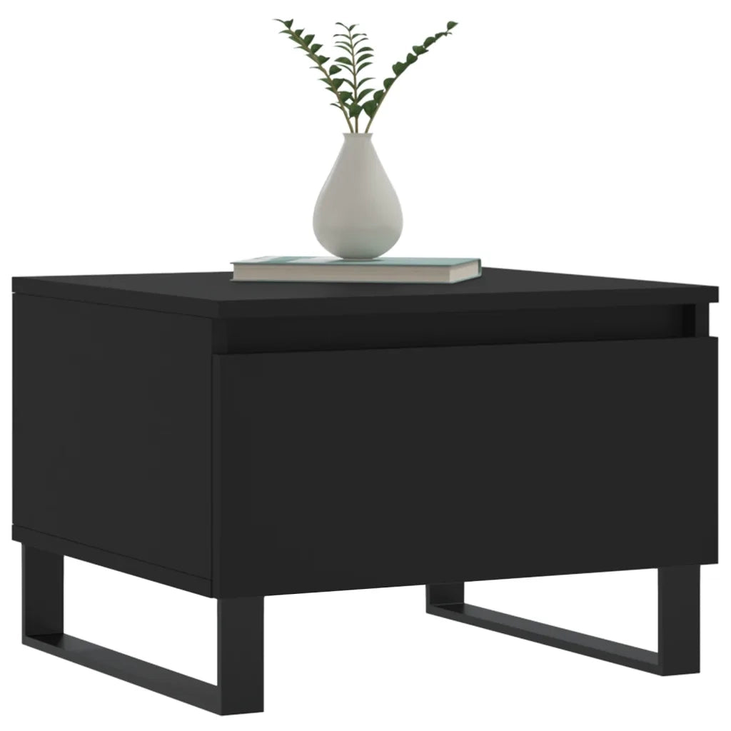 2 pz Tavolini da salotto | Tavolino da caff¨¨ | Tavolino da Soggiorno Neri 50x46x35 cm in Legno Multistrato