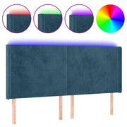 Testiera | Testata a LED Blu Scuro 203x16x118/128 cm in Velluto