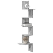 Scaffale Angolare Muro Grigio Sonoma 32x32x127,5 cm Truciolato 860522