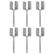 Picchetti per Recinzione 6 pz Argento 7x6x30 cm Acciaio Zincato 145312