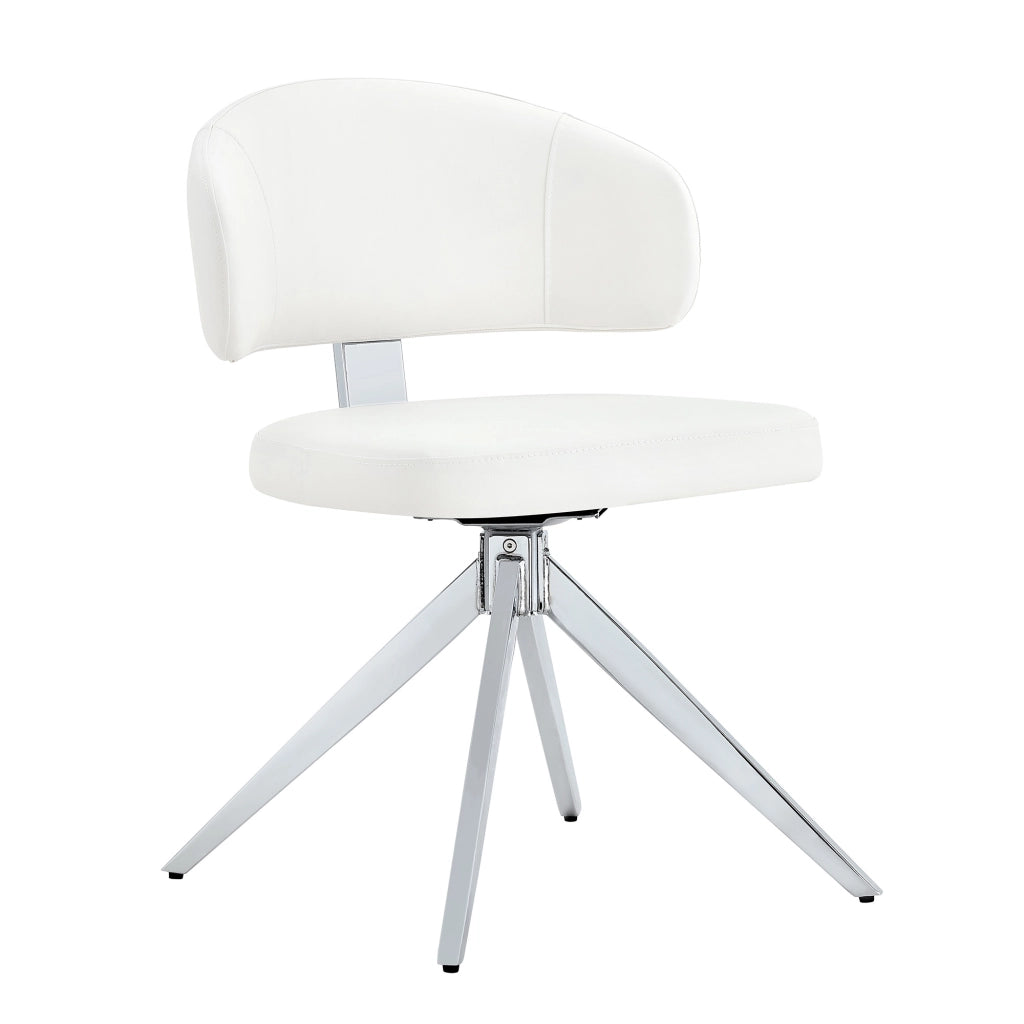 SEDIA Girevole Set da 2 pezzi 77 cm PU Bianco struttura in metallo