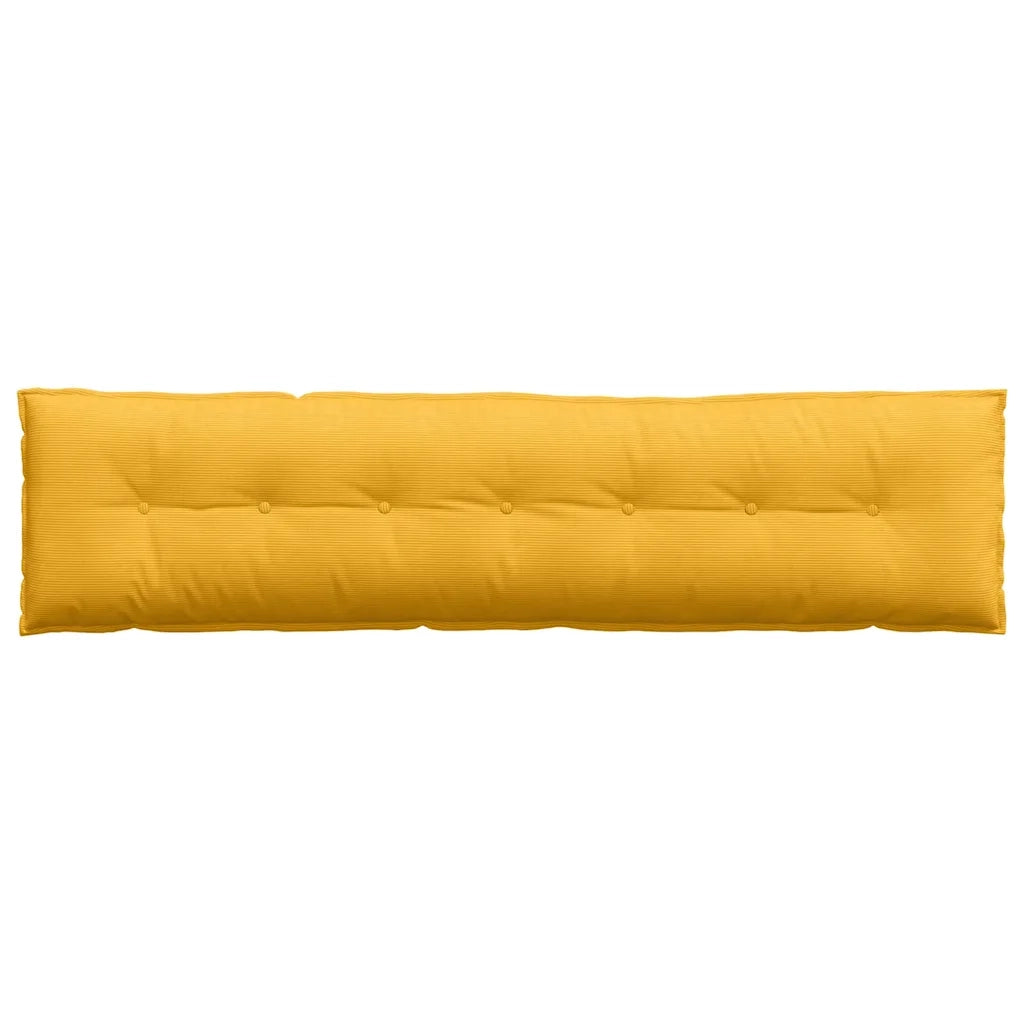 Cuscino per Schiena Giallo Chiaro 200 x 50 cm Tessuto in Cords 42015000