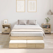 Struttura letto con contenitore Rovere Sonoma 120x200 cm