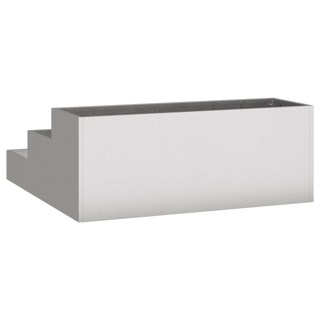 Fioriera da Giardino 3-Livelli 90x90x35 cm Acciaio Inossidabile