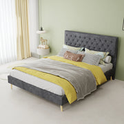 letto moderno in tessuto e metallo grigio 140 x 200 cm