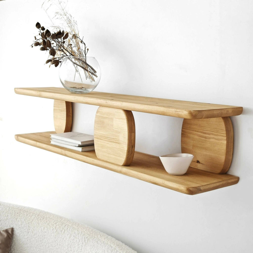 Mensola Arcene, Scaffale, Ripiano a muro, Scaffalatura multiuso, 120x24h30 cm, Quercia