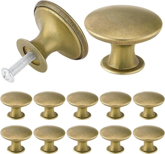 30 mm ronde maniglie vintage per porte di cucina e cassetti - Set di 24 maniglie in ottone per mobili da cucina e ante di porta
