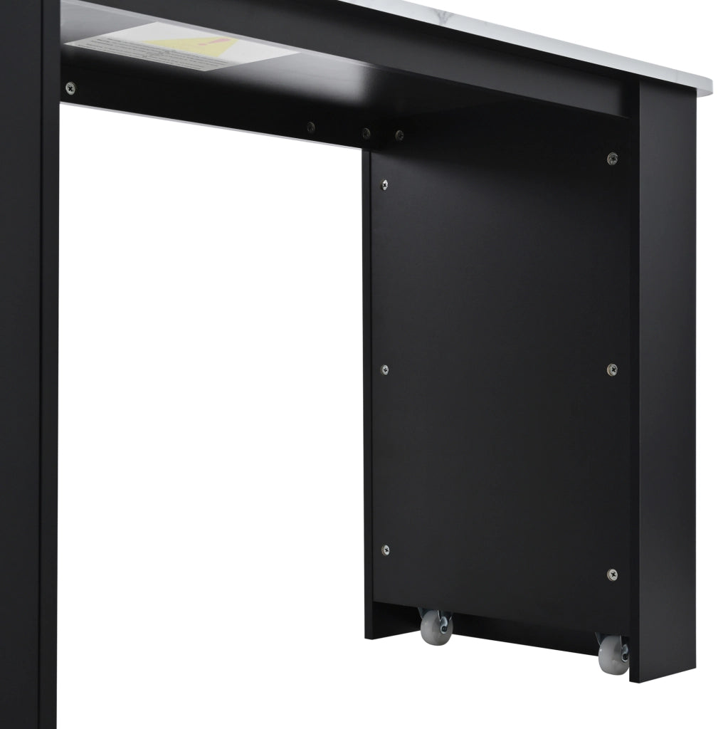 Tavolo da pranzo estensibile ULEVR 128-200x71x92 cm con LED, USB e Type-C, mobile cucina nero