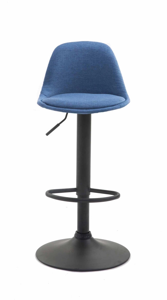 Sgabello di design KIEL in tessuto nero,blu