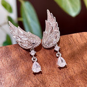 Lussuosi orecchini a clip da elfo con nappe a goccia in zirconi microincastonati