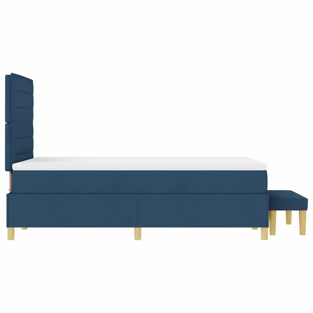 Letto a molle con cuscino con testiera Blu 190 x 120 cm Tessuto 3344211