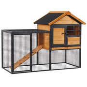 Recinzione per conigli - 2 piani - Resistente all'usura - Con carrello rimovibile - 122x63x92 cm