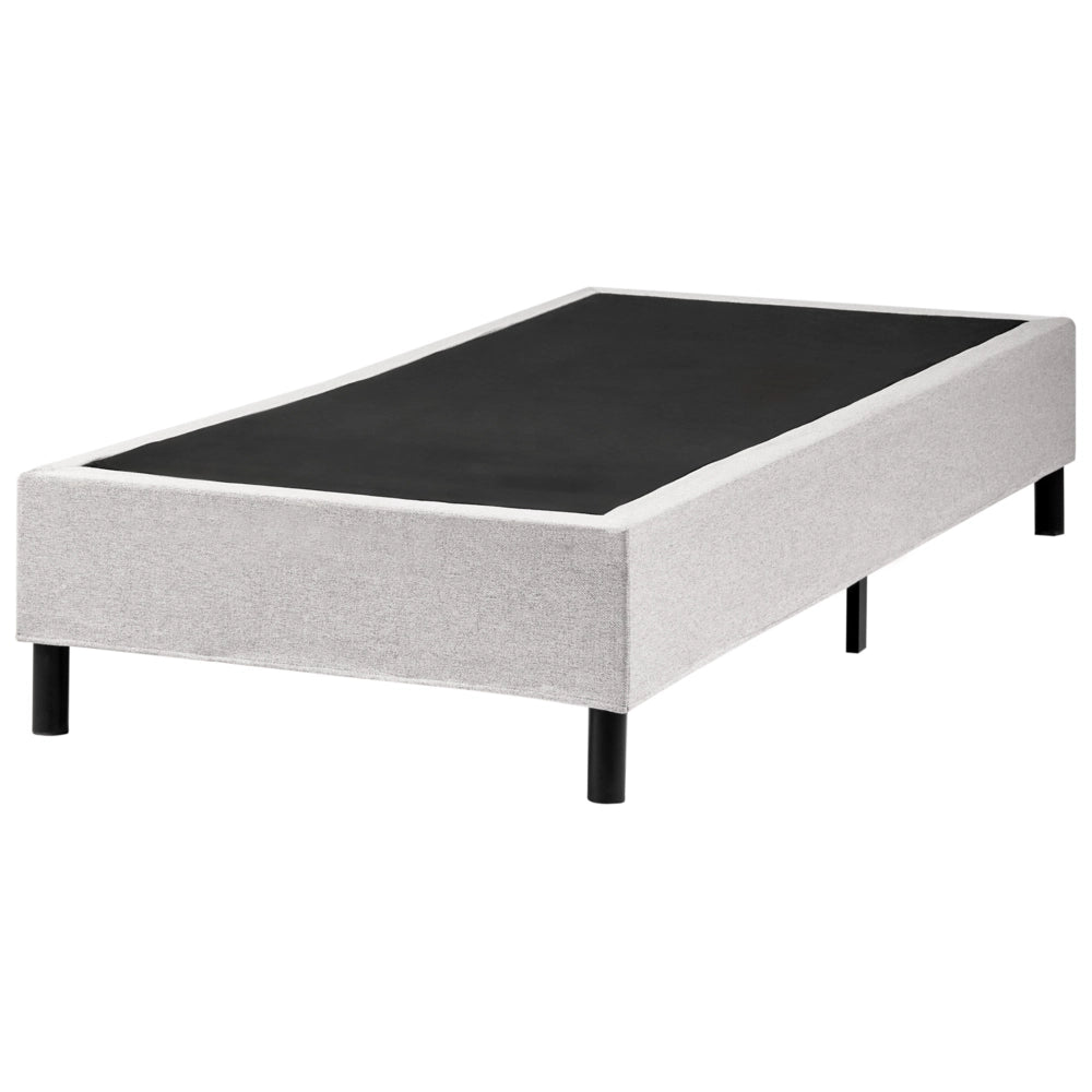 Letto singolo con rete in tessuto 90 x 200 cm con materasso a molle insacchettate senza testiera camera da letto grigio chiaro