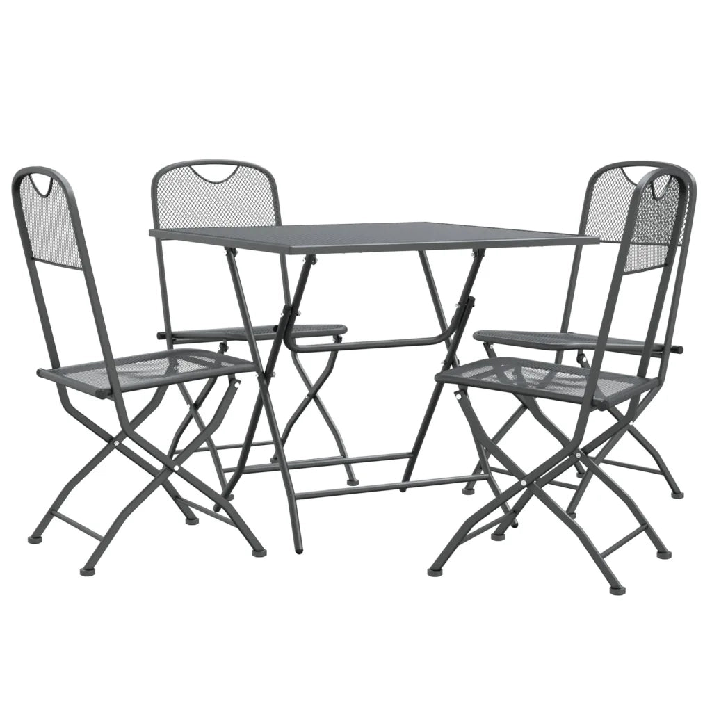 Set da Pranzo per Giardino 5pz Rete Metallica Espansa Antracite cod mxl 39456