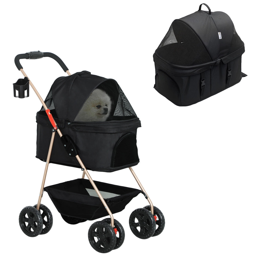 Cestino per Cani Pieghevole 3 in 1 con Borsa ¨C Zephmum ¨C Nero