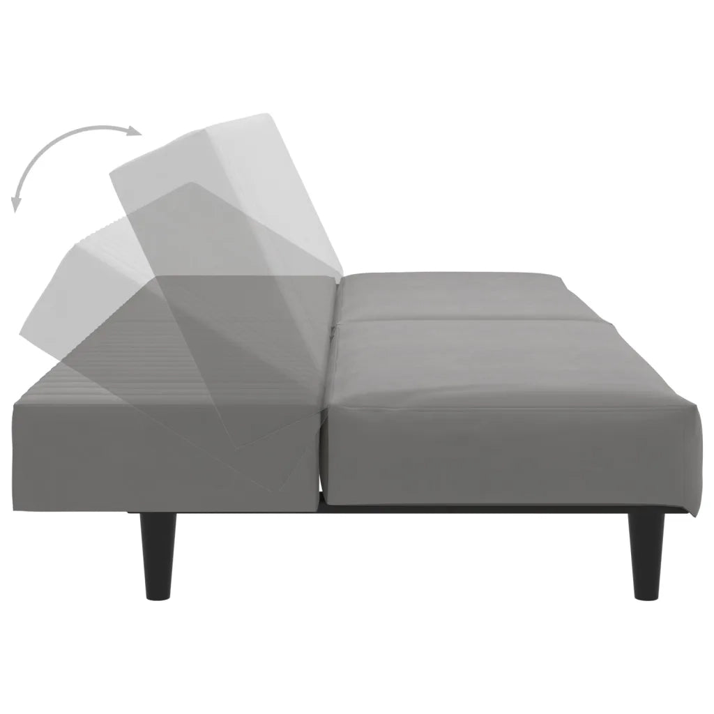 Divano letto | Sof¨¤ letto | Letto singolo a 2 Posti Grigio Chiaro in Velluto