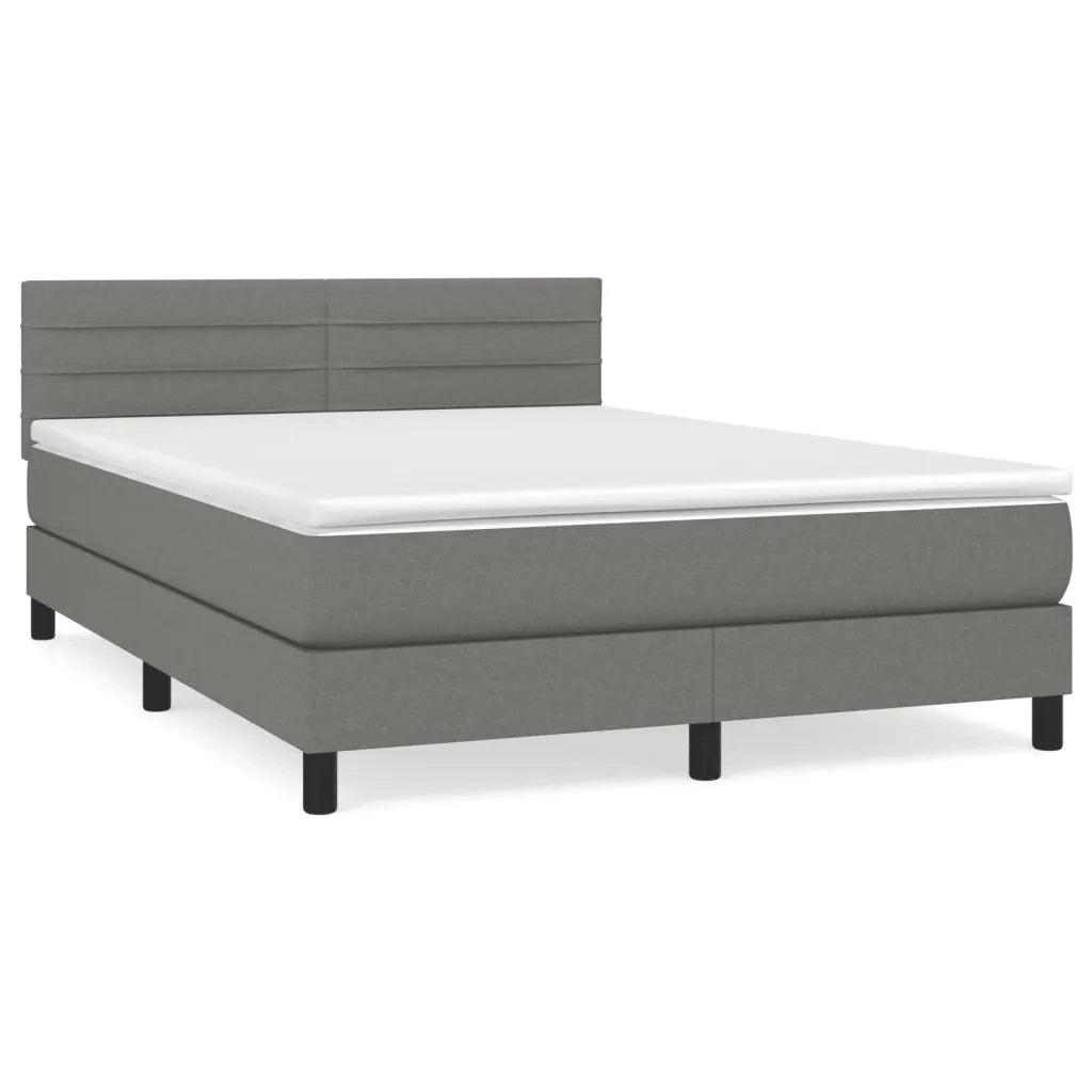 Giroletto a Molle con Materasso Grigio Scuro 140x190 cm Tessuto 3140130