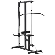 EasyComfort Stazione Fitness Pull Down da Casa con Panca e Cavo Regolabile, in Acciaio 107x120x190cm Nero