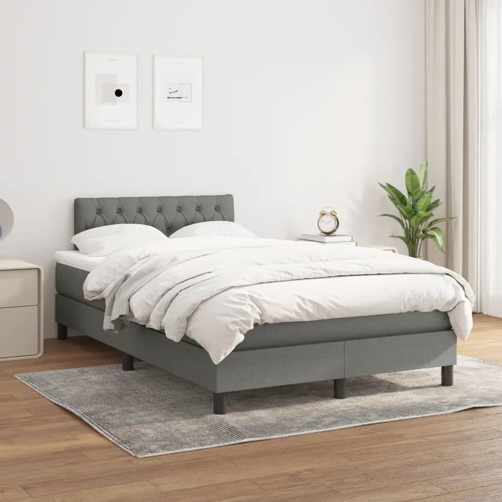 Giroletto a Molle con Materasso Grigio Scuro 120x190cm Tessuto 3269745