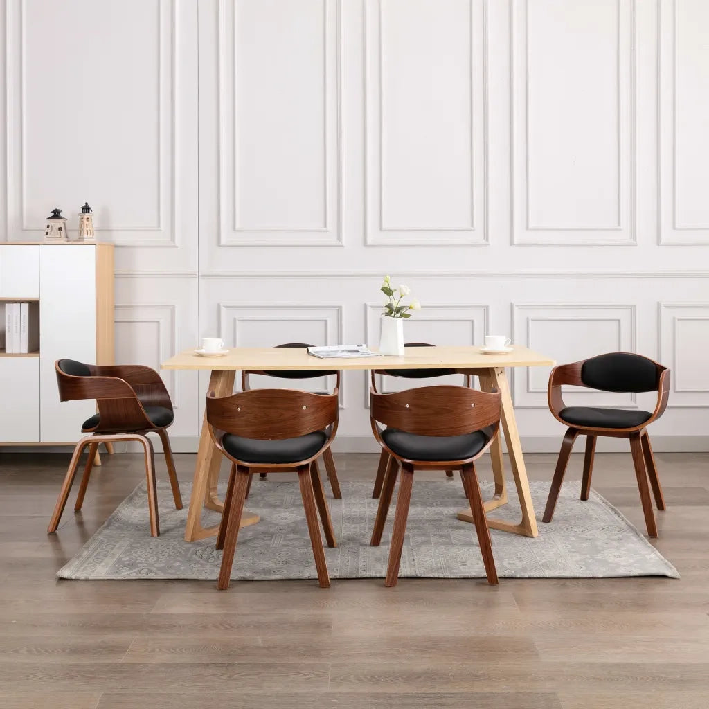 Sedie da Pranzo 6 pz in Legno Piegato e Similpelle 3054813