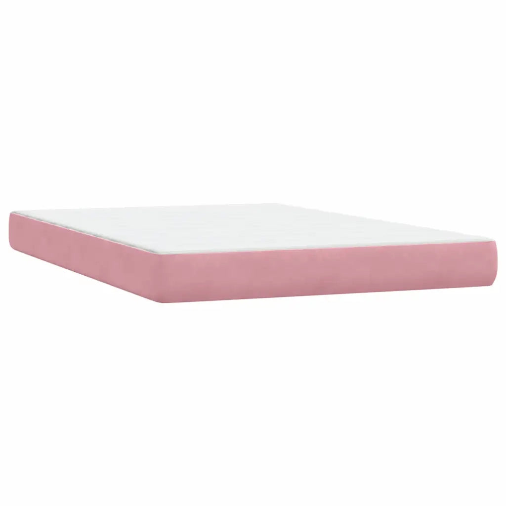 Giroletto a Molle con Materasso Rosa 80x220 cm Velluto