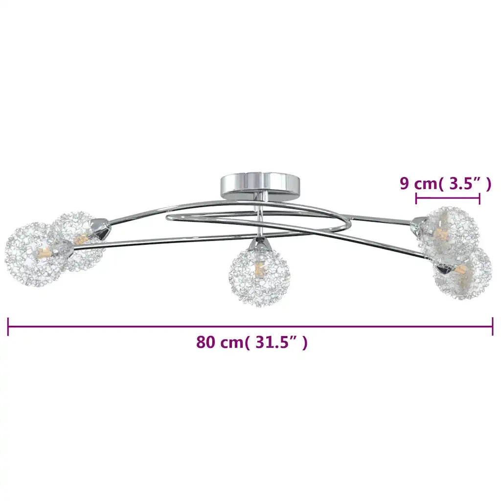 Lampada da Soffitto con Paralumi in Rete per 5 Luci LED G9 CFW4235221