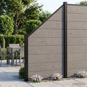 Set di Recinzione 1138 x 186 cm WPC e Alluminio Grigio 3429407