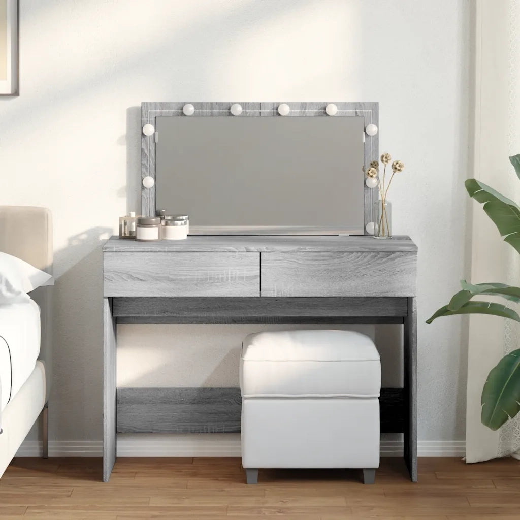 Toeletta con LED Grigio Sonoma 100x40x120 cm 848211
