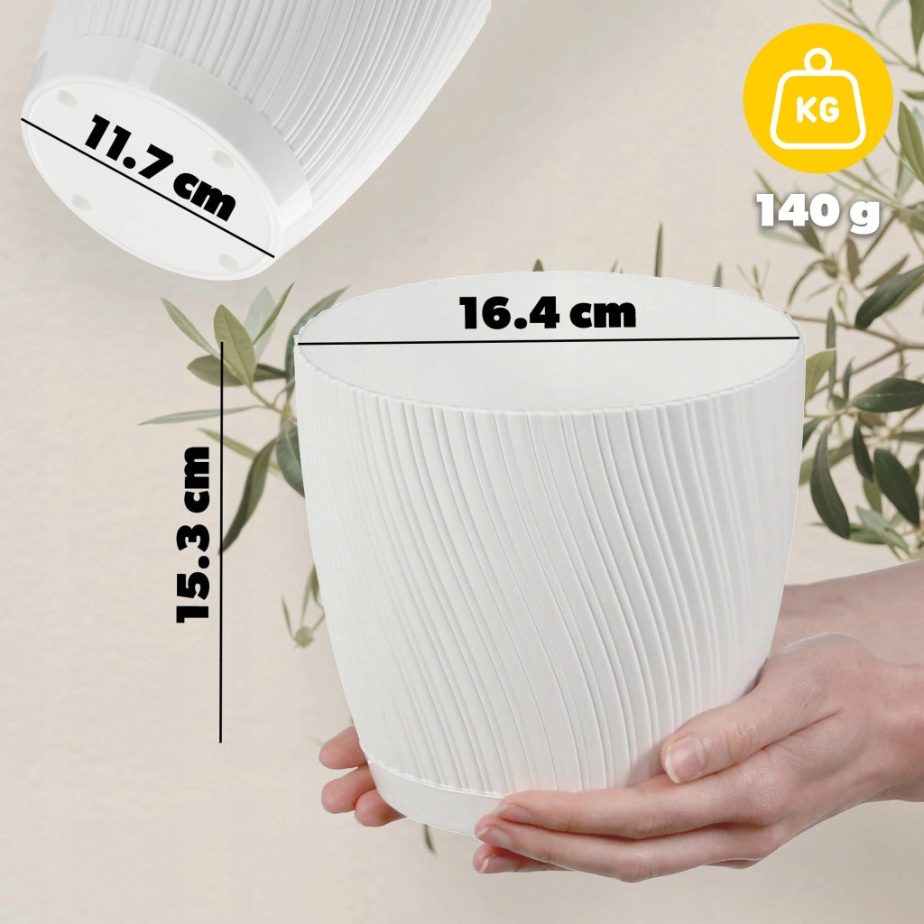 Vaso da fiori KADAX con supporto, coperchio, ciotola rotonda, 17 cm, bianco