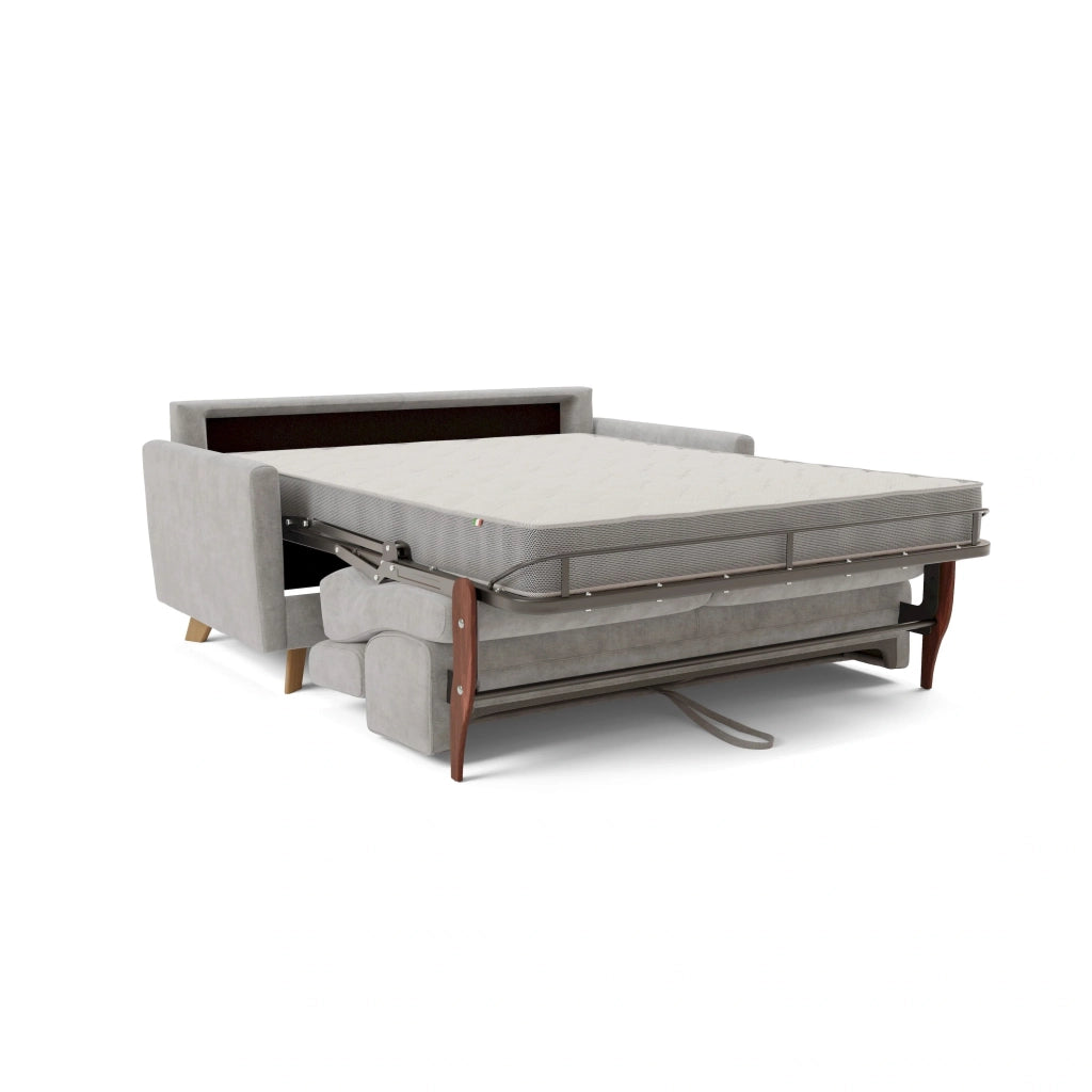 Francy Divano letto matrimoniale con poggiatesta regolabili in tessuto impermeabile e smacchiabile T17 180 cm (mat. 140x197) grigio