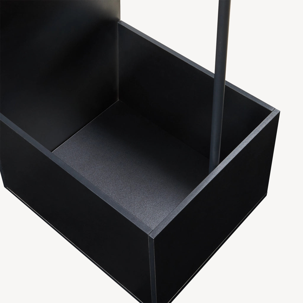 Specchio da Terra Ovale Kuonta con Appendiabiti e Vano Portaoggetti 165x40x51 cm - Nero [en.casa]