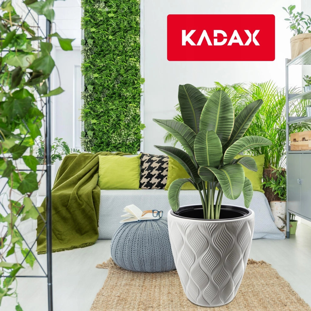 Vaso da fiori KADAX con inserto 42 cm, copertura per vaso da fiori in plastica alta